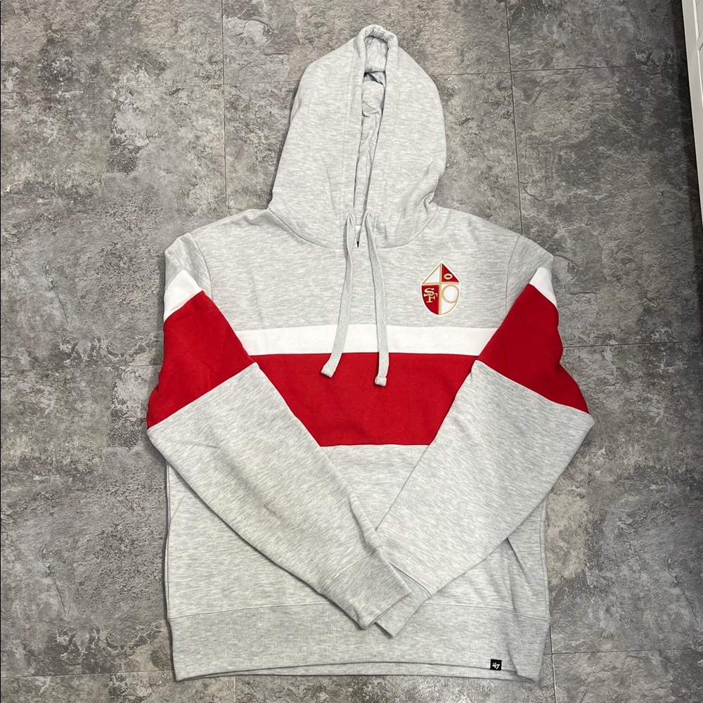 Men’s San Francisco 49ers ‘47 Brand Hooded Sweatshirt (Size Mens L)